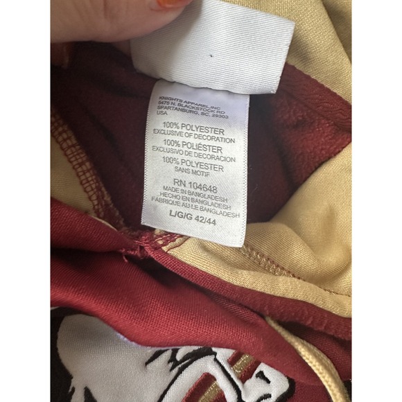 Section 101 Osceola Florida State Seminoles Men's Long Sleeve Hoodie Size: L - Picture 8 of 8